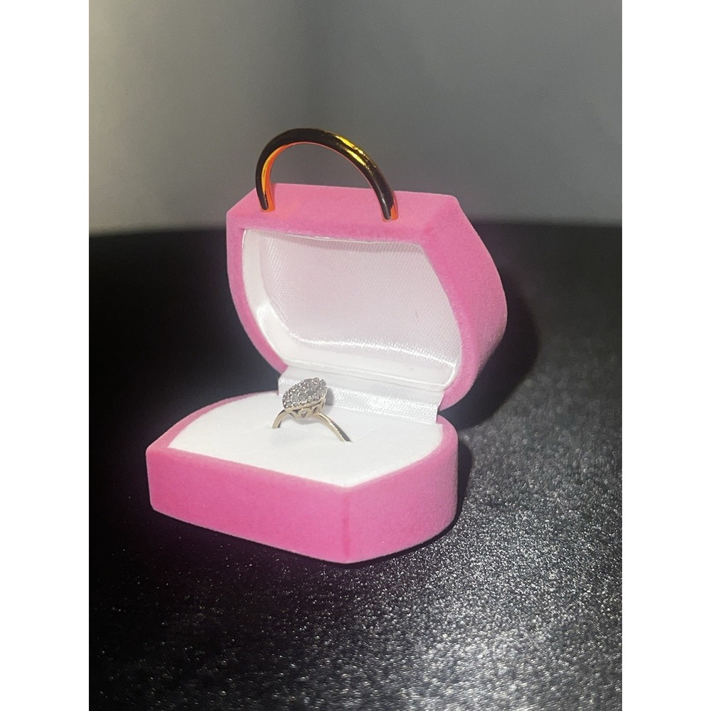 Vintage Hot Pink Velvet Purse Ring Box - Picture 9 of 10